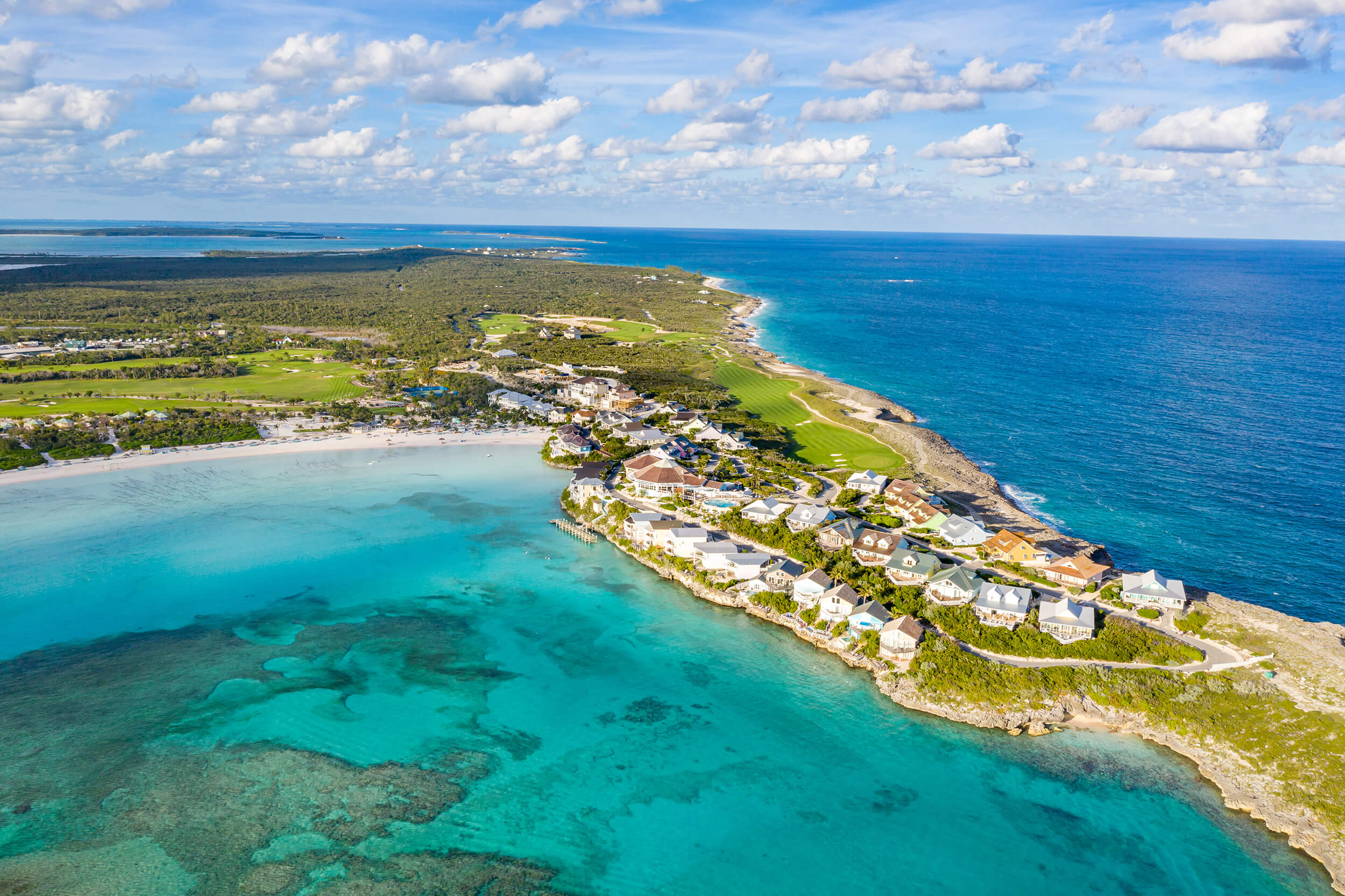 The Abaco Club overlooking the Bahamian sea