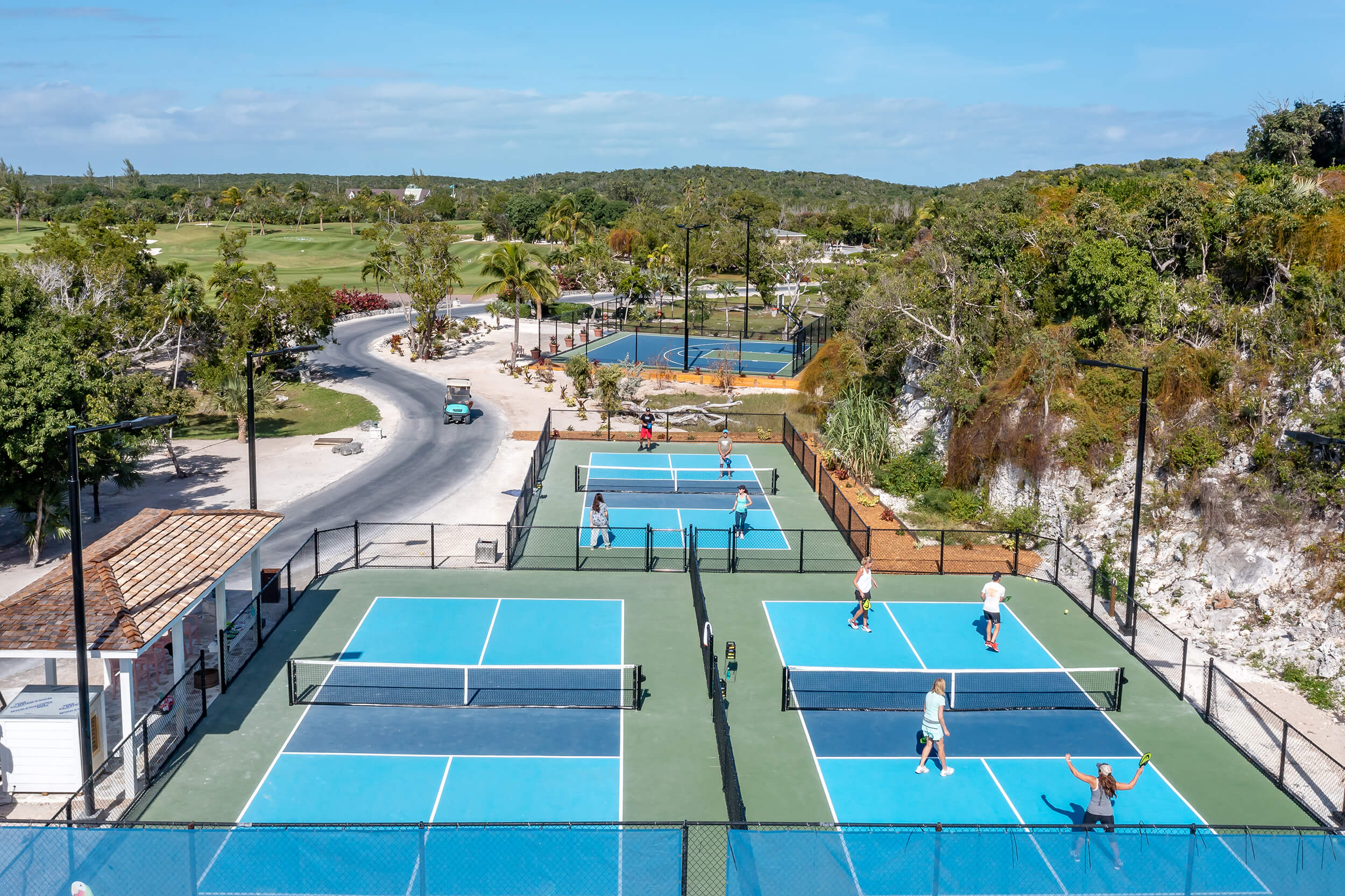 The Abaco Club Pickleball Courts aerial view