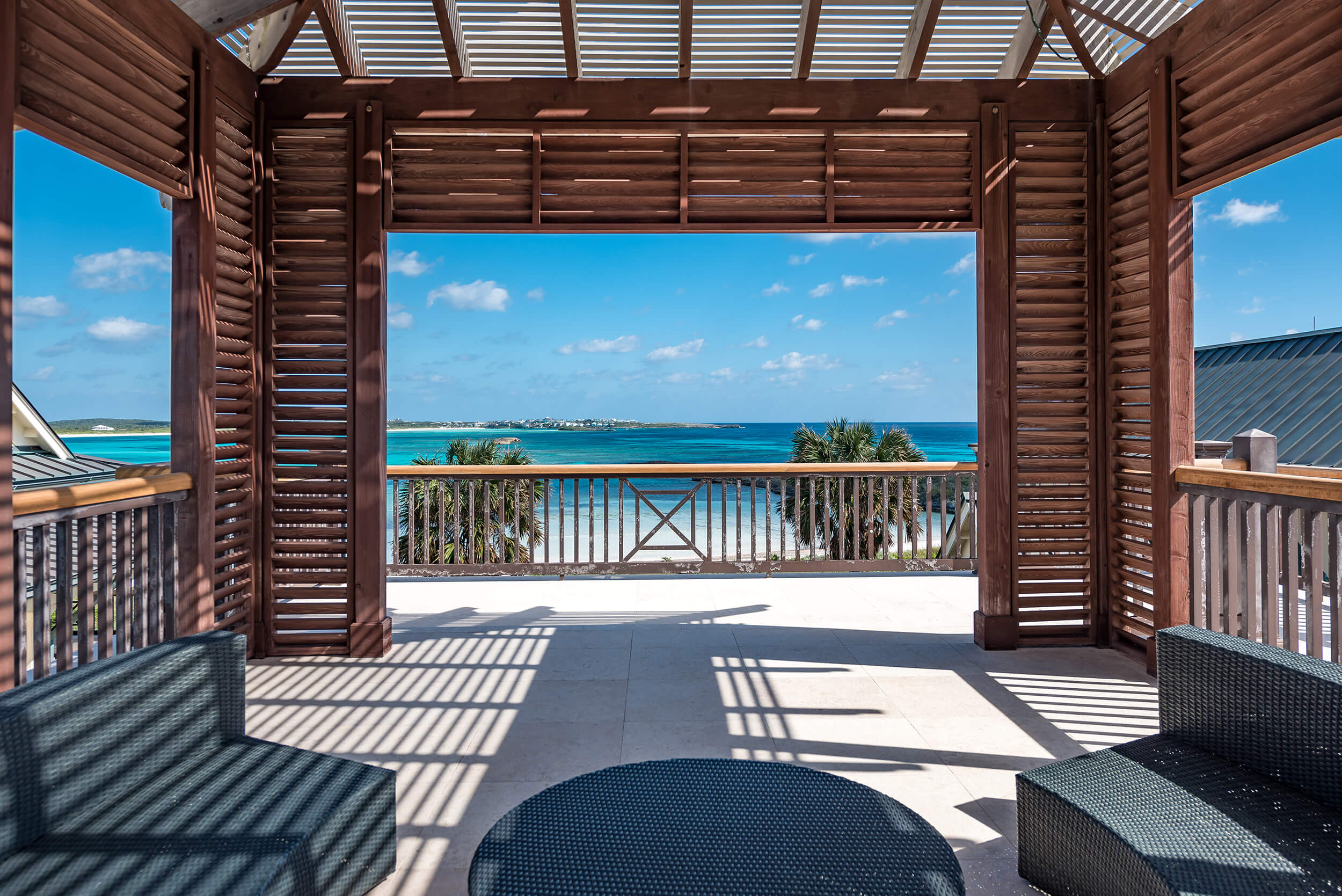 Balcony with ocean views, symbolizing the luxury living at The Abaco Club