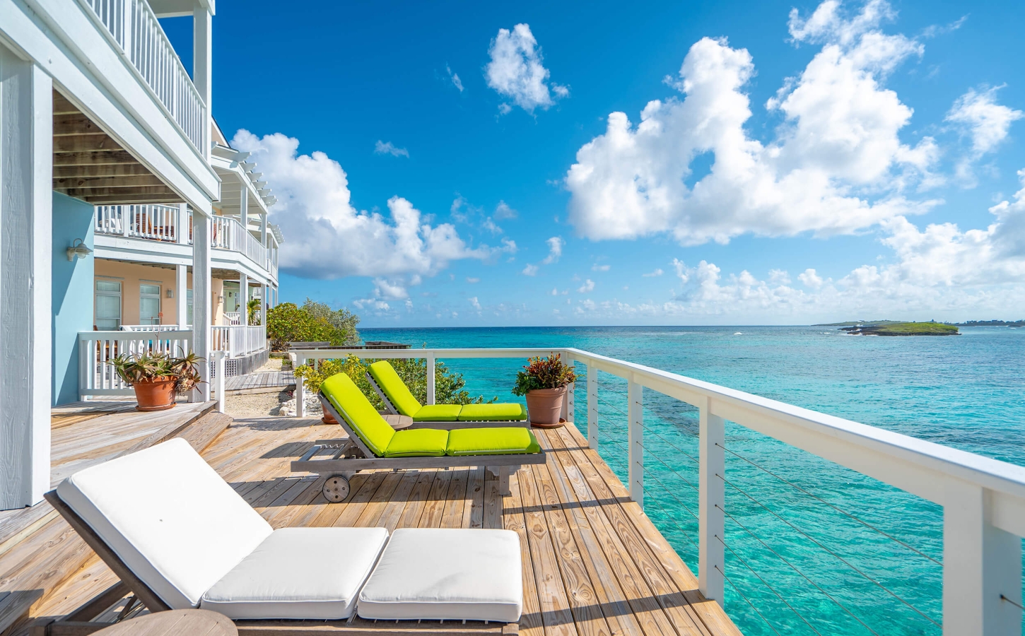 Balcony of a luxury beachfront property at The Abaco Club