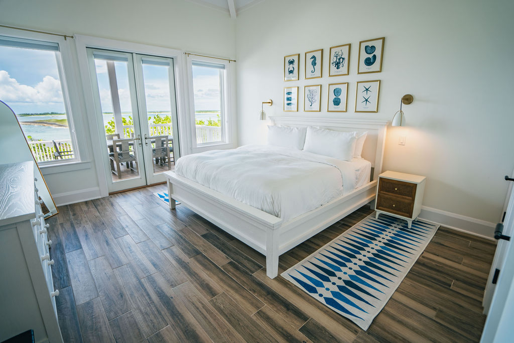 Bedroom from a beachfront property at The Abaco Club