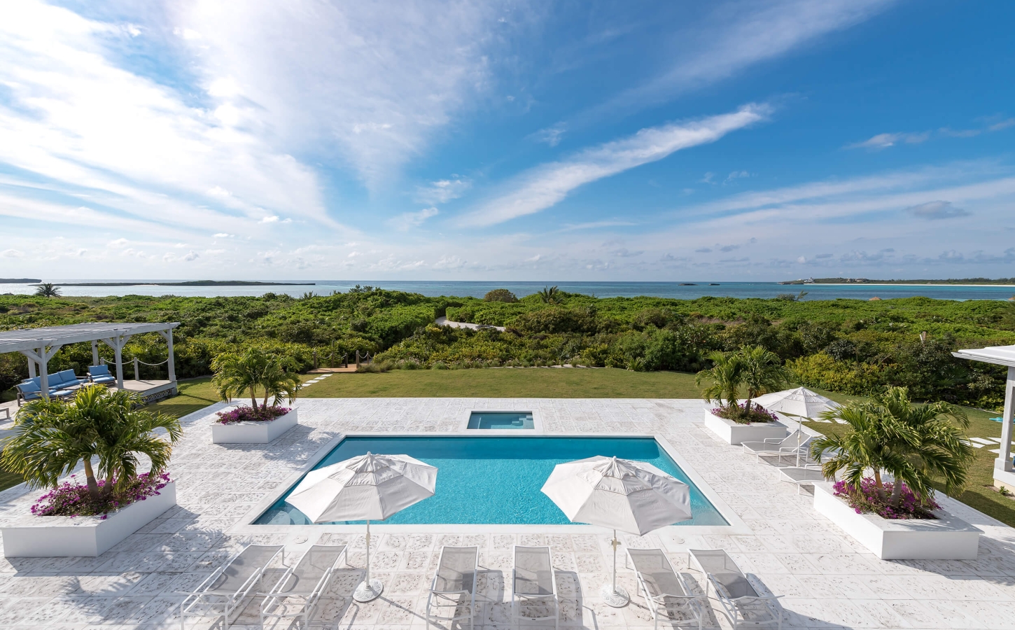 Infinity pool with ocean views from The Abaco Club in The Bahamas