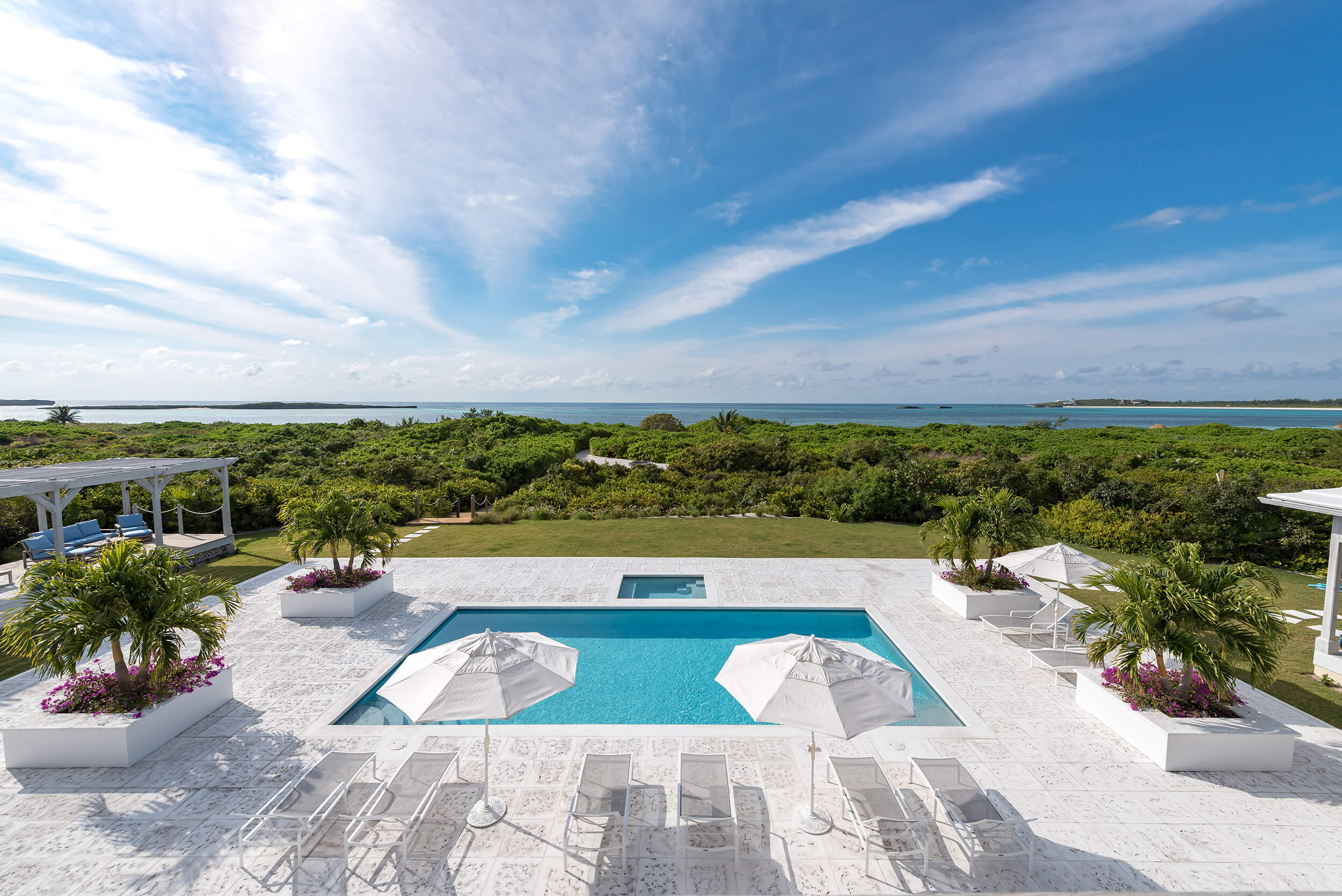 Infinity pool with ocean views from The Abaco Club in The Bahamas