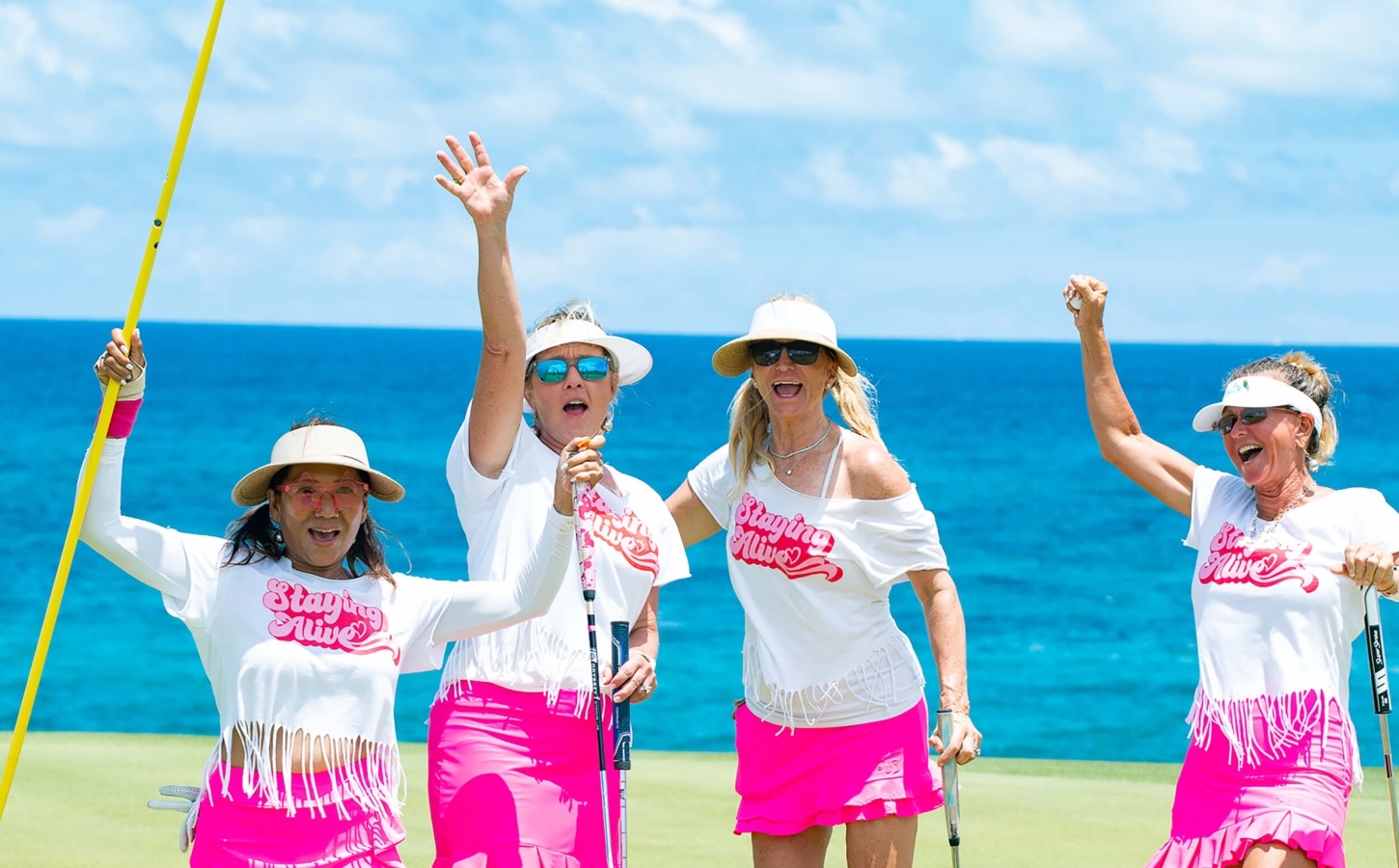 Women golfing and having fun at The Abaco Club