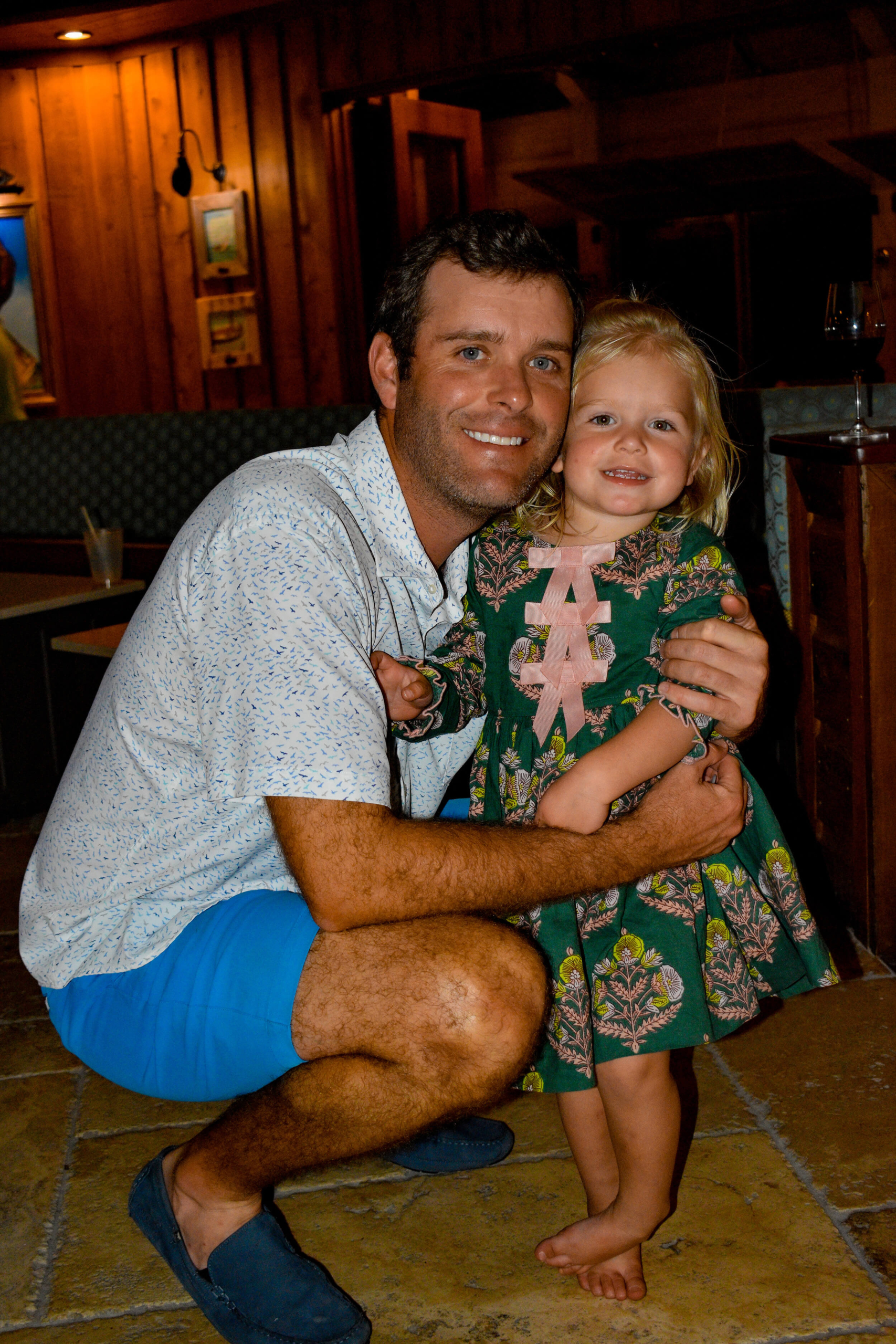 Father Daughter in Cliff House an exclusive restaurant at The Abaco Club