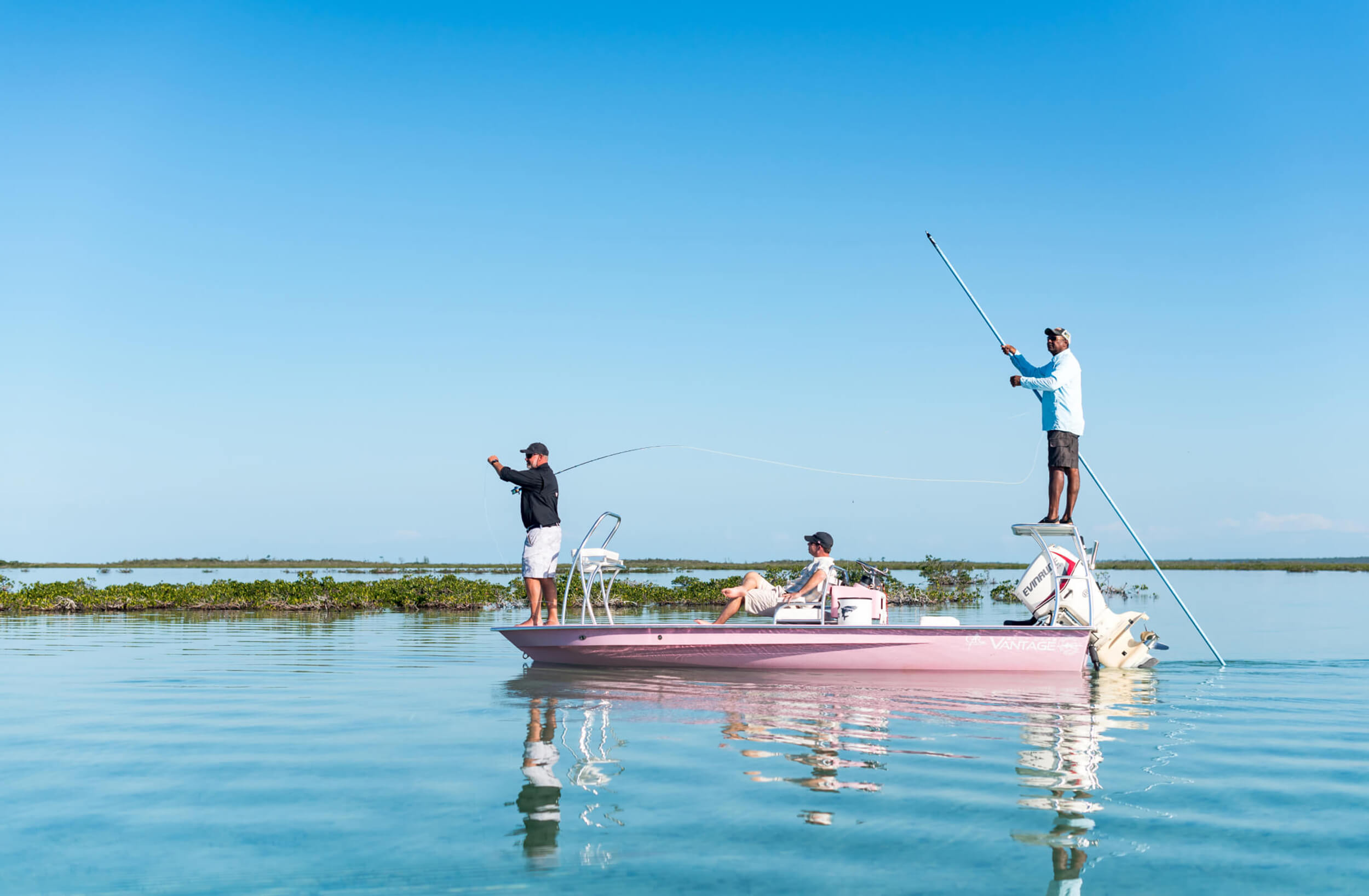 Abaco Club members fishing near Winding Bay