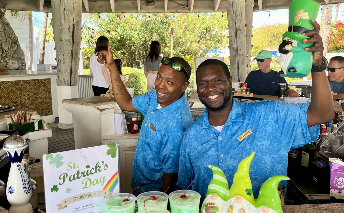 Staff Members from The Abaco Club at a St Patricks Day event