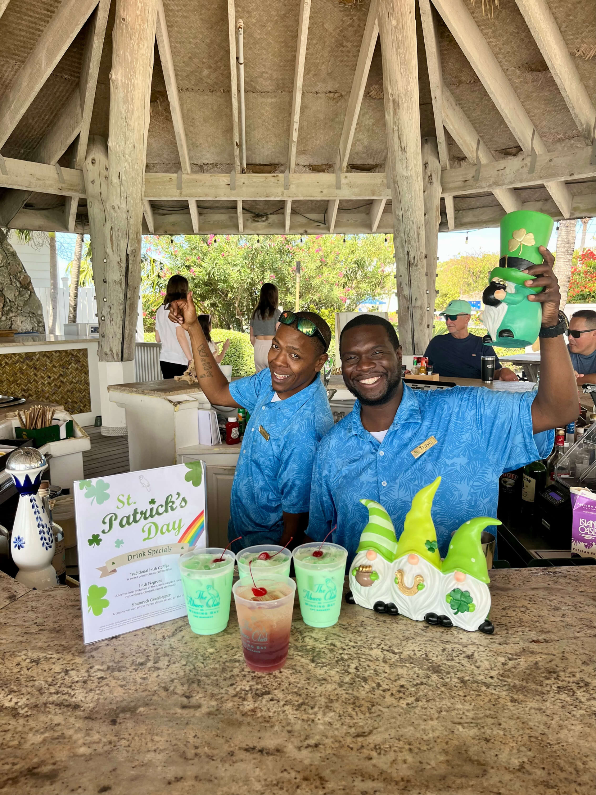 Staff Members from The Abaco Club at a St Patricks Day event