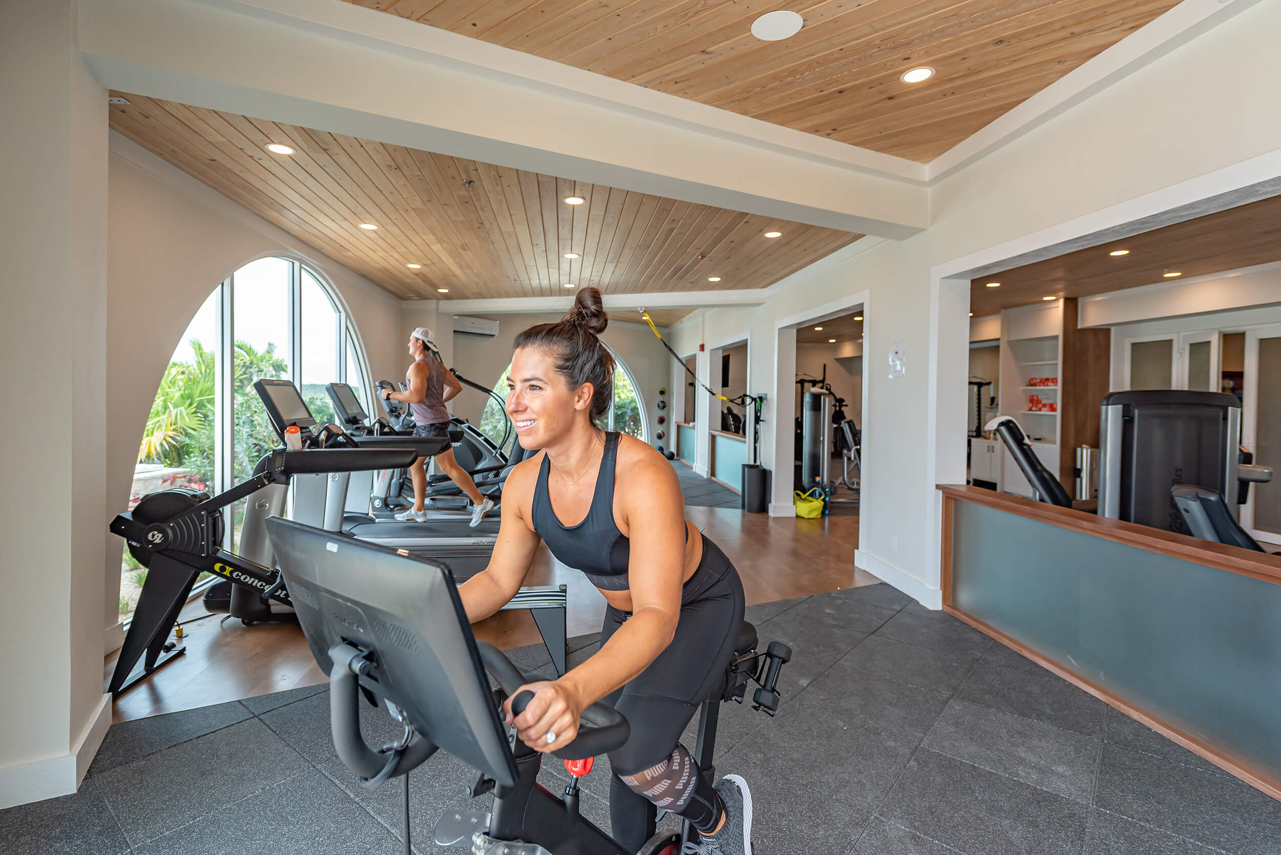 A person exercising at The Abaco Club Wellness Center