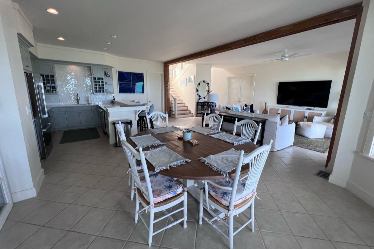 Kitchen and dining room area based on an open concept from a property of The Abaco Club