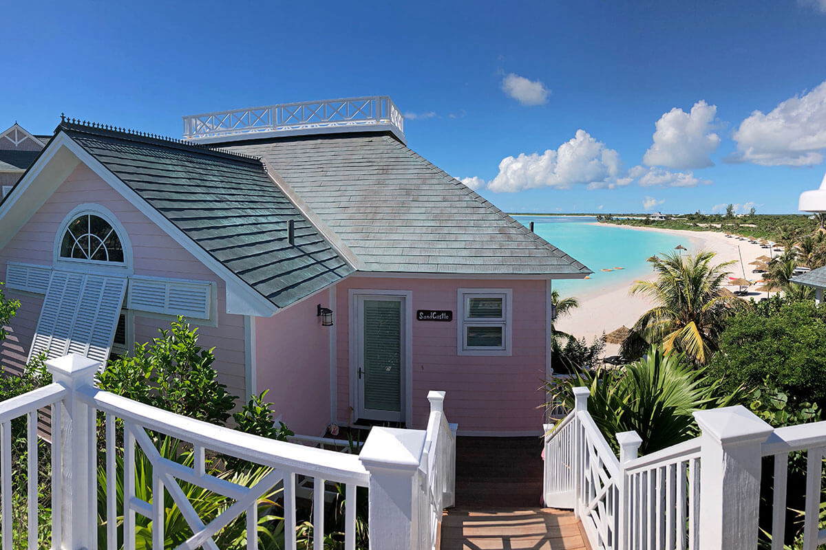 Ocean view of Sand Castle, a beachfront property at The Abaco Club