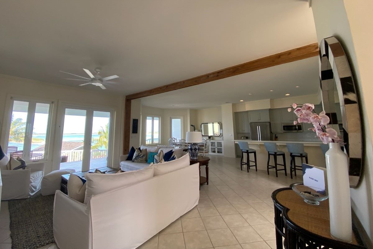 open concept design of a beachfront property in the Bahamas, showcasing the coastal lifestyle at The Abaco Club
