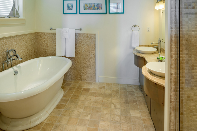 Elegant bathroom in a beachfront property at The Abaco Club