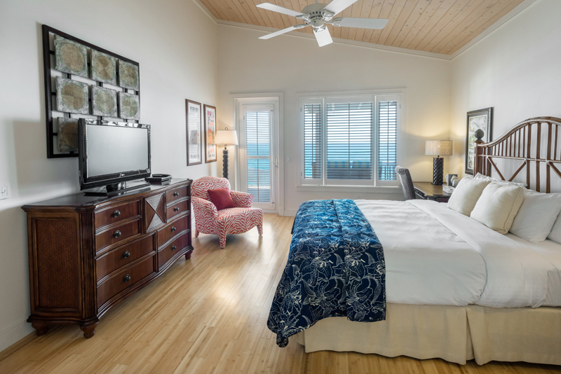Elegant bedroom in a beachfront property at The Abaco Club