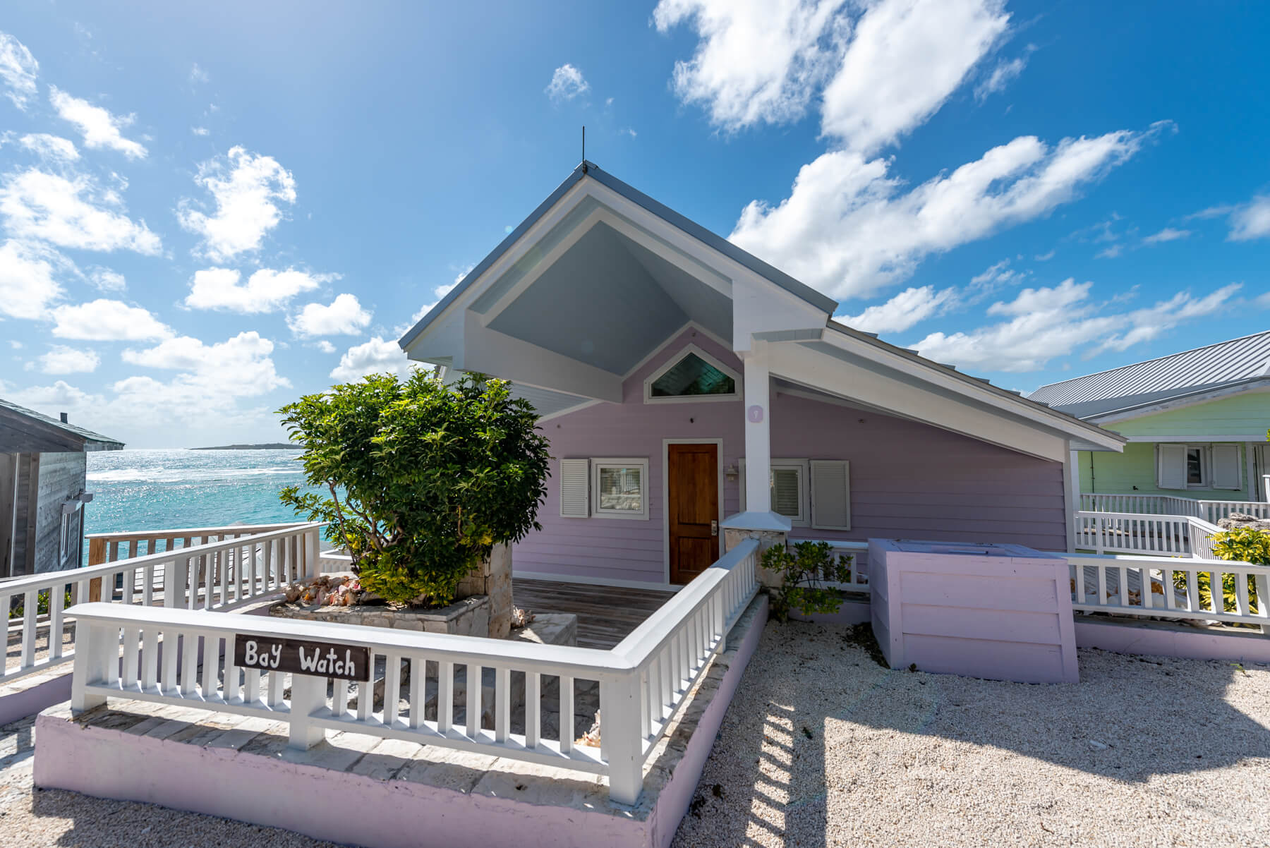 Balcony in a beachfront property at The Abaco Club