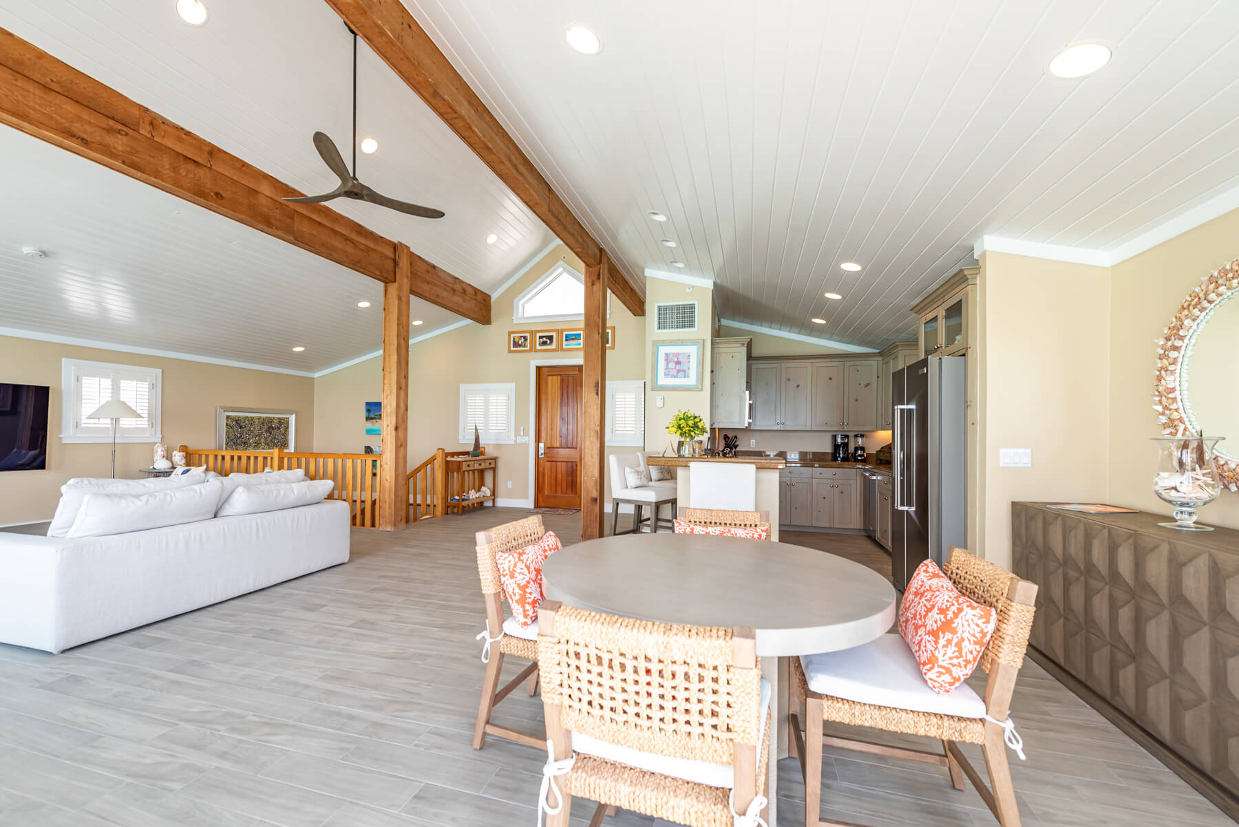 Open concept living in a beachfront property at The Abaco Club