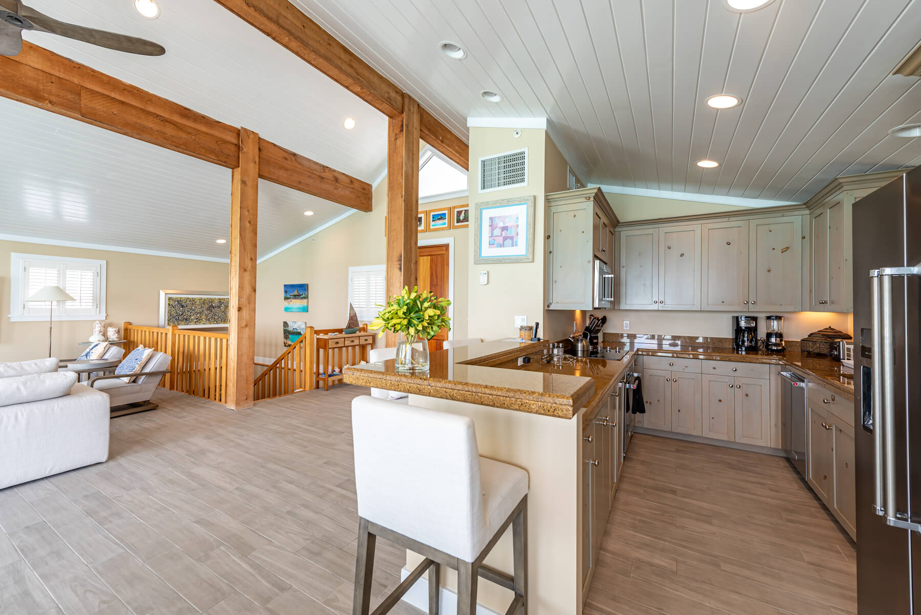 Refined kitchen in a beachfront property at The Abaco Club