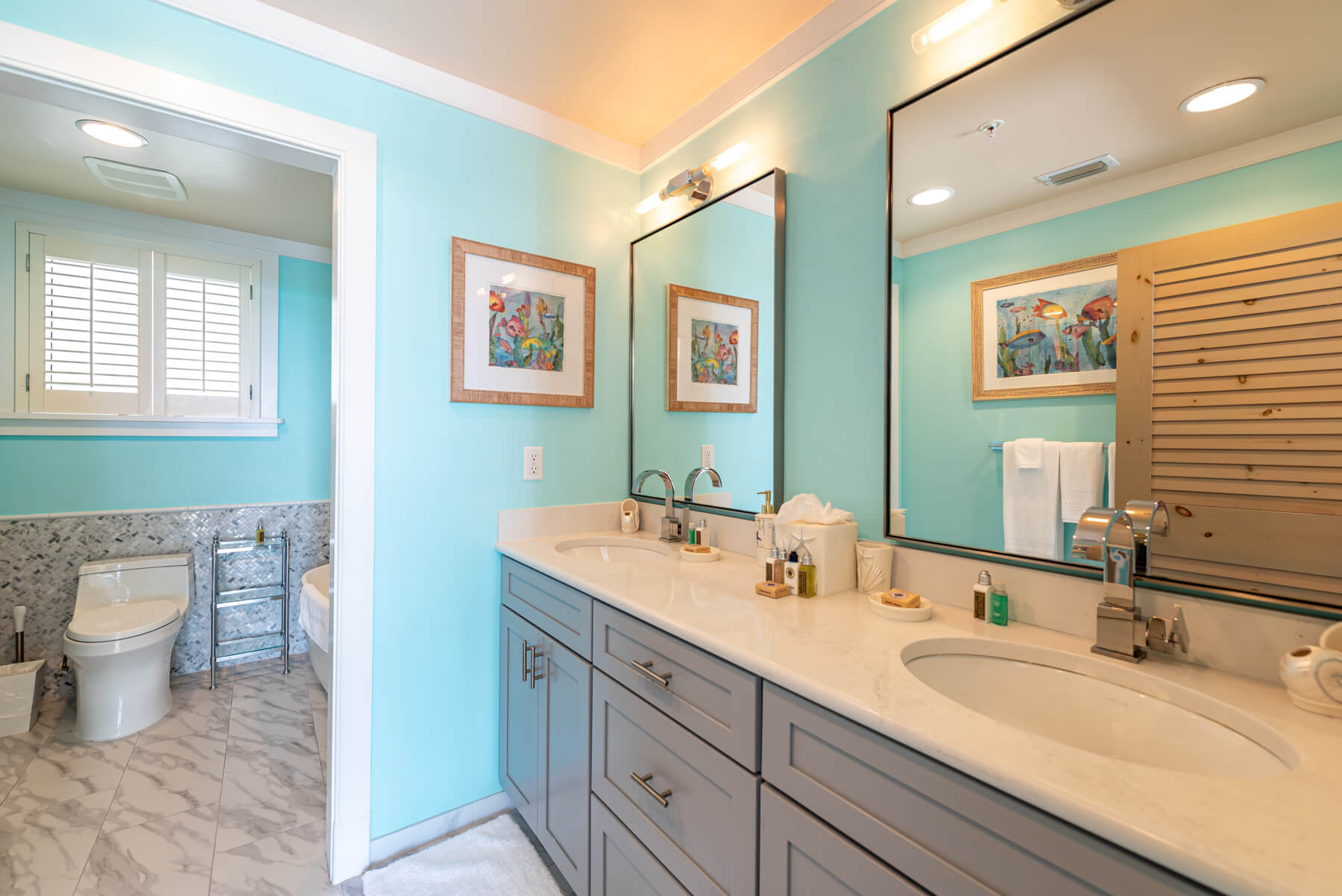 Refined bathroom in a beachfront property at The Abaco Club