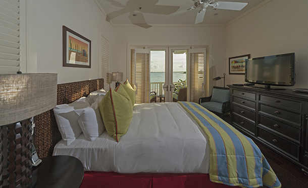 Bedroom in a Beachfront villa at The Abaco Club