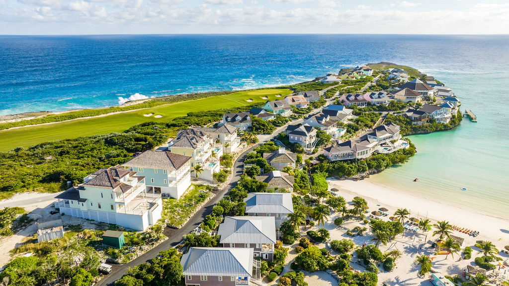 Aerial view of The Ridge neighborhood at The Abaco Club