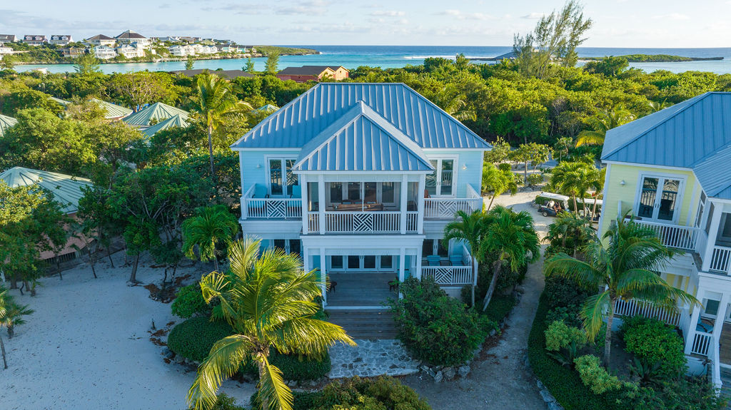 Aerial shot of a villa conveniently located in The Bahamas at The Abaco Club