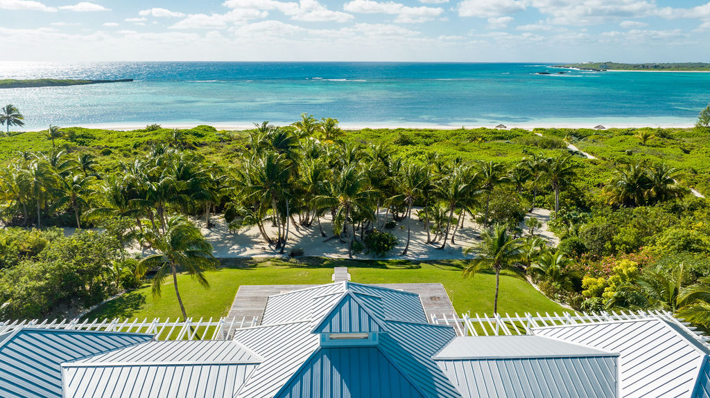 Rooftop view of a house in The Estates neighborhood at The Abaco Club