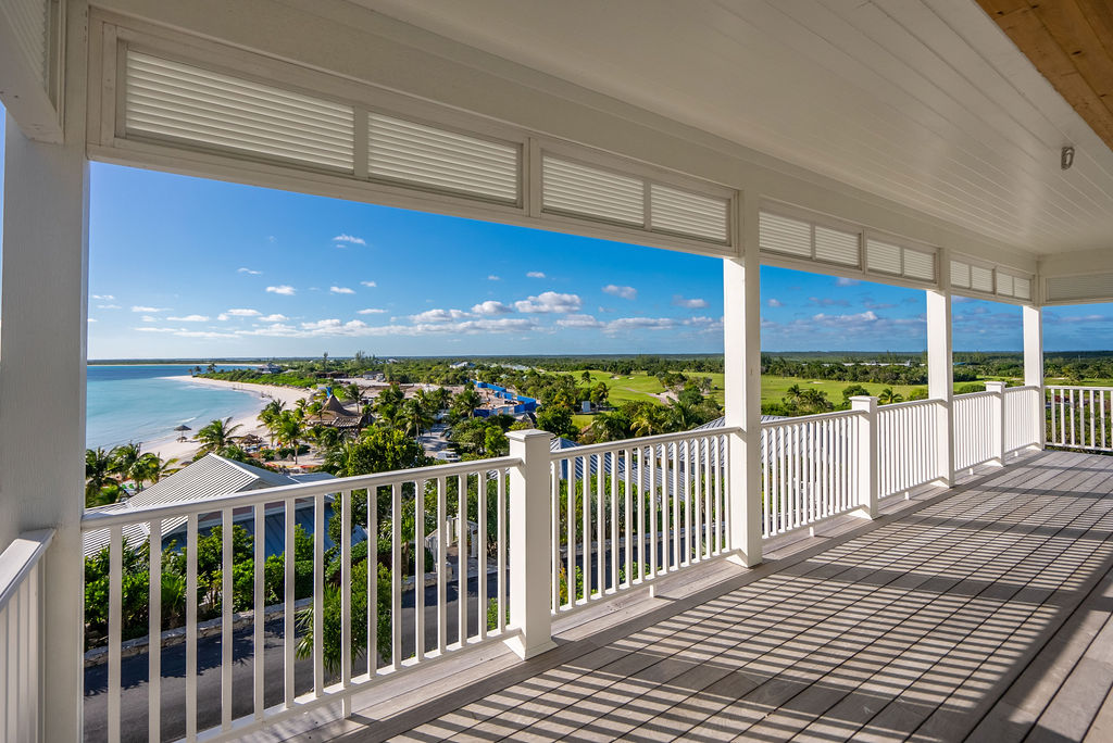 Balcony from beachfront property in The Ridge neighborhood at The Abaco Club