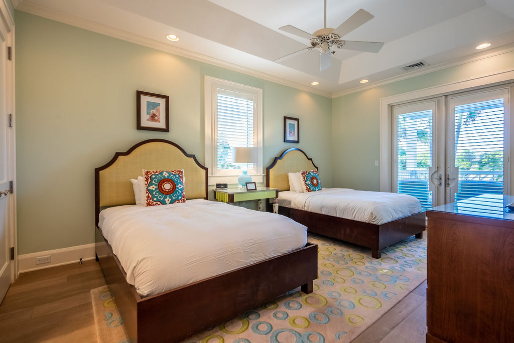 Elegant bedroom of a villa conveniently located in The Bahamas at The Abaco Club