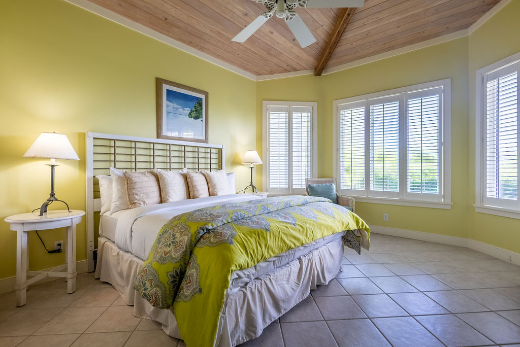Luxury bedroom from a property in the Bahamas called The Lookout located in the Abaco Club