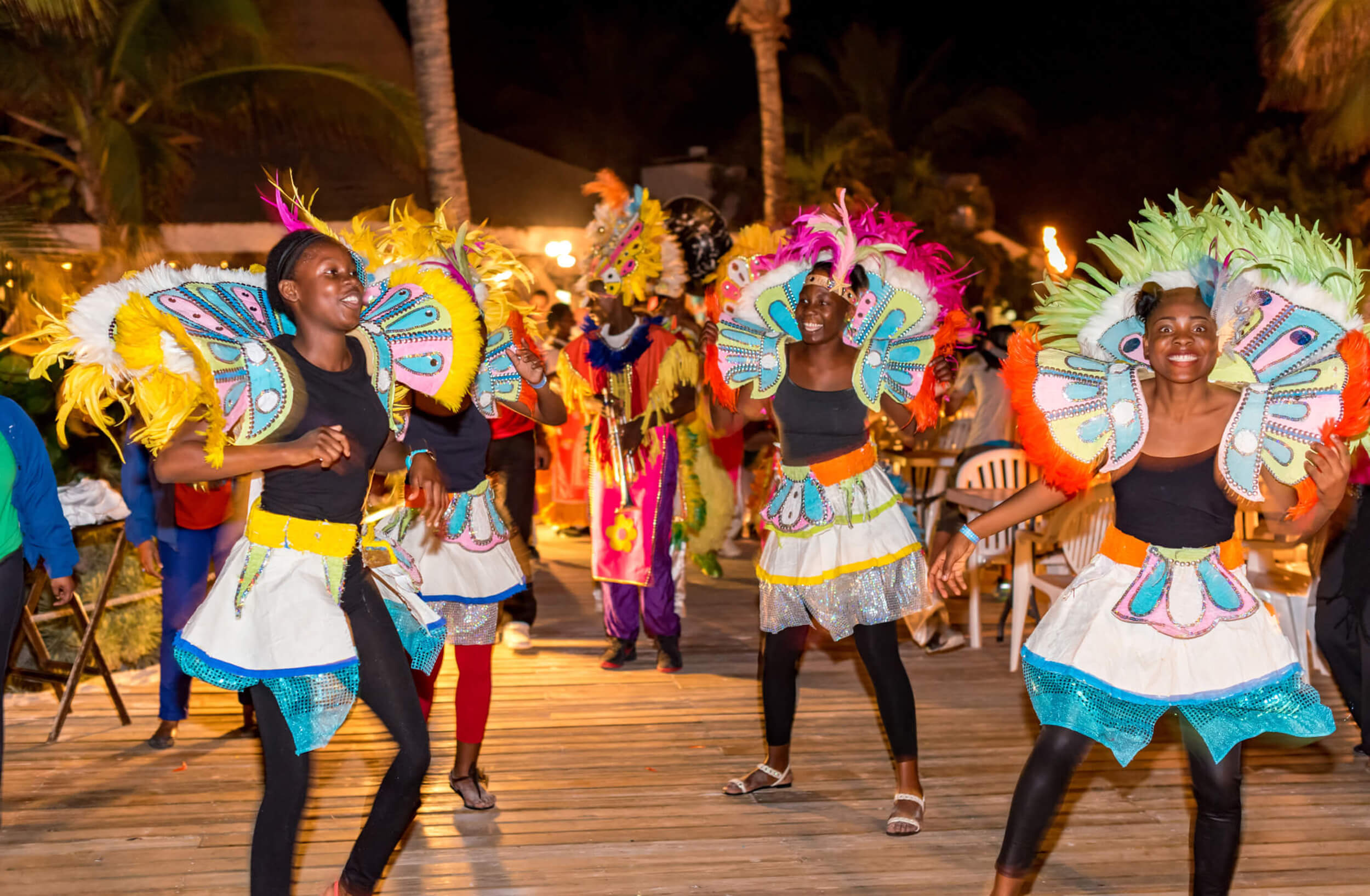 The Abaco Club staff members performing at an event.
