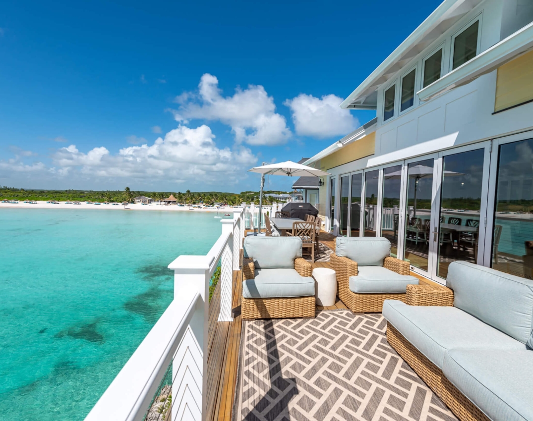 Balcony of a house in the Bahamas at The Abaco Club