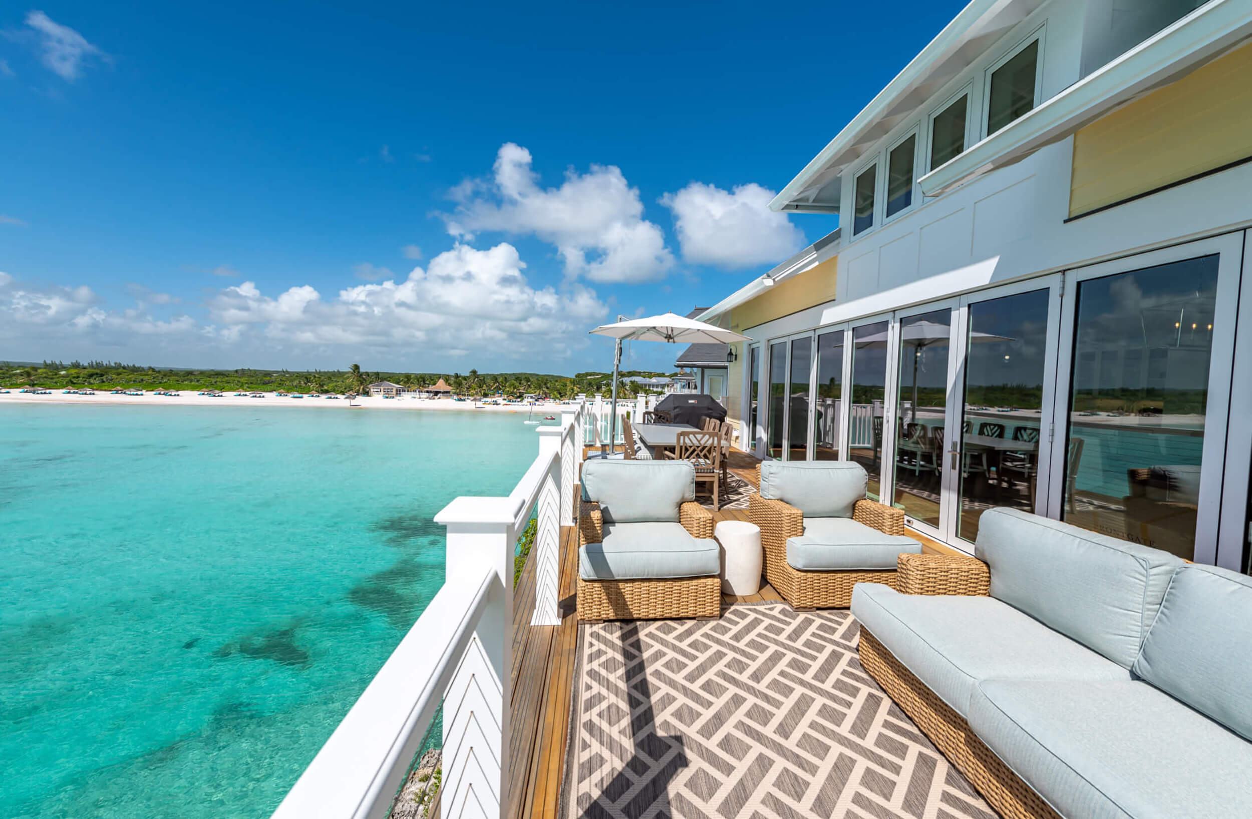 Balcony of a house in the Bahamas at The Abaco Club