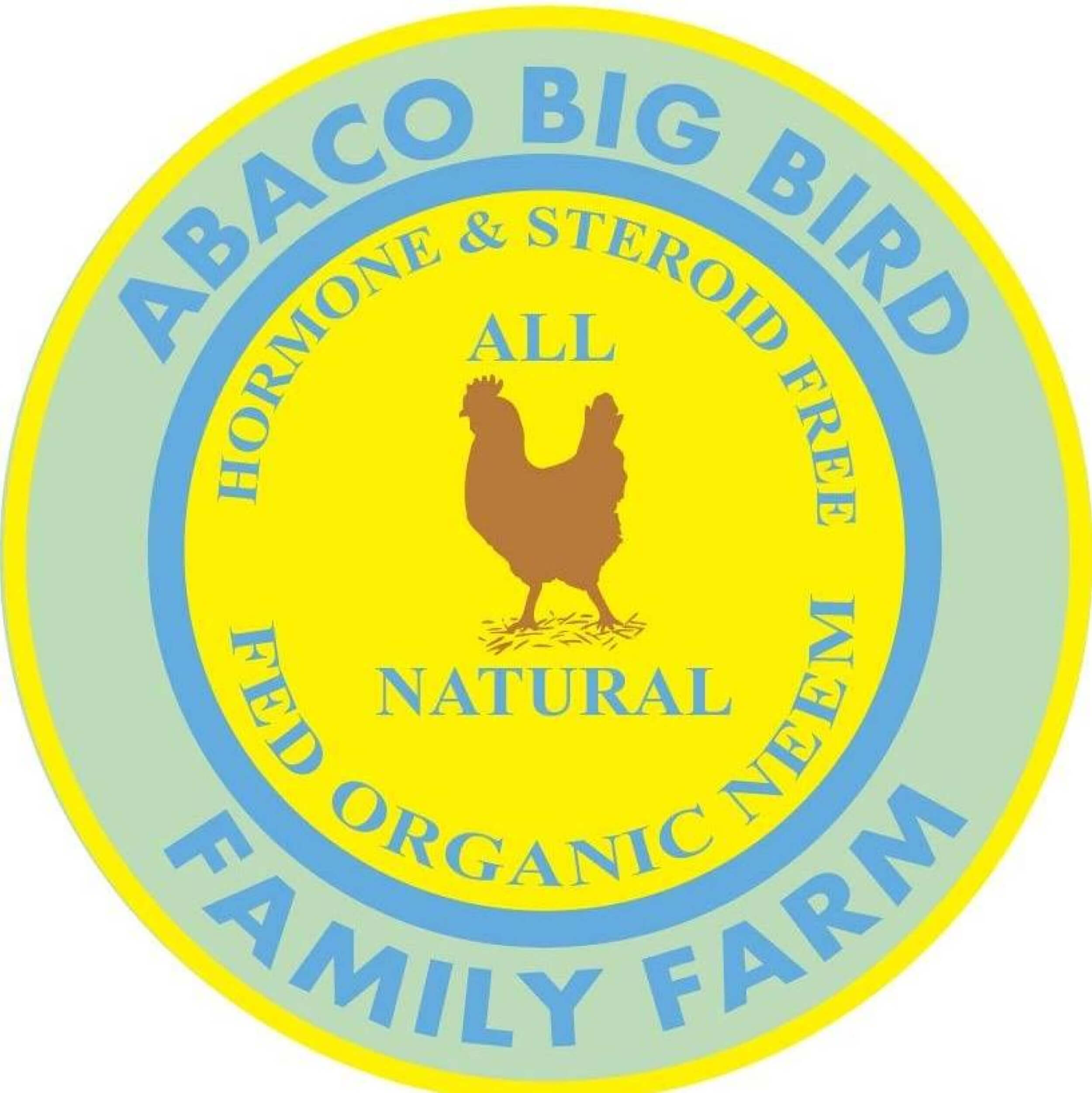 Logo of Abaco Big Bird, a local farm providing natural, organic poultry to The Abaco Club's sustainable coastal living experience.