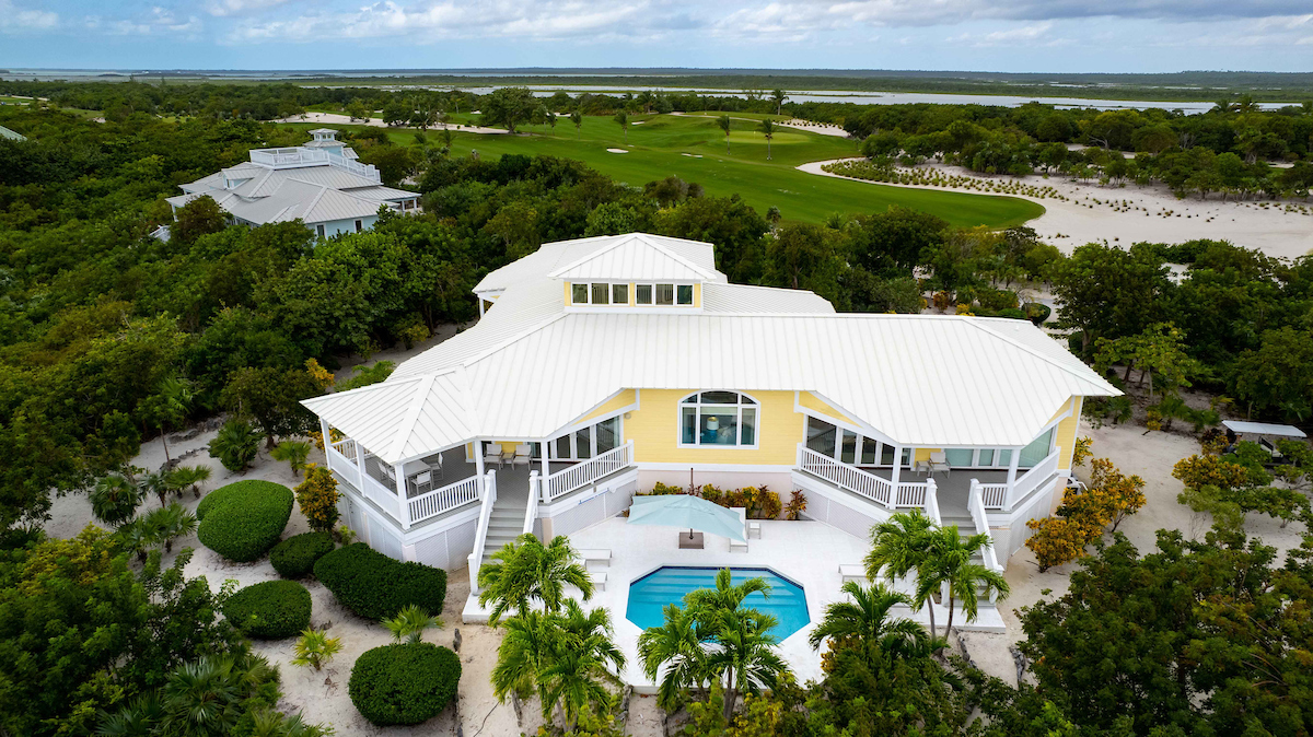 Aerial shot of a property in The Bahamas at The Abaco Club