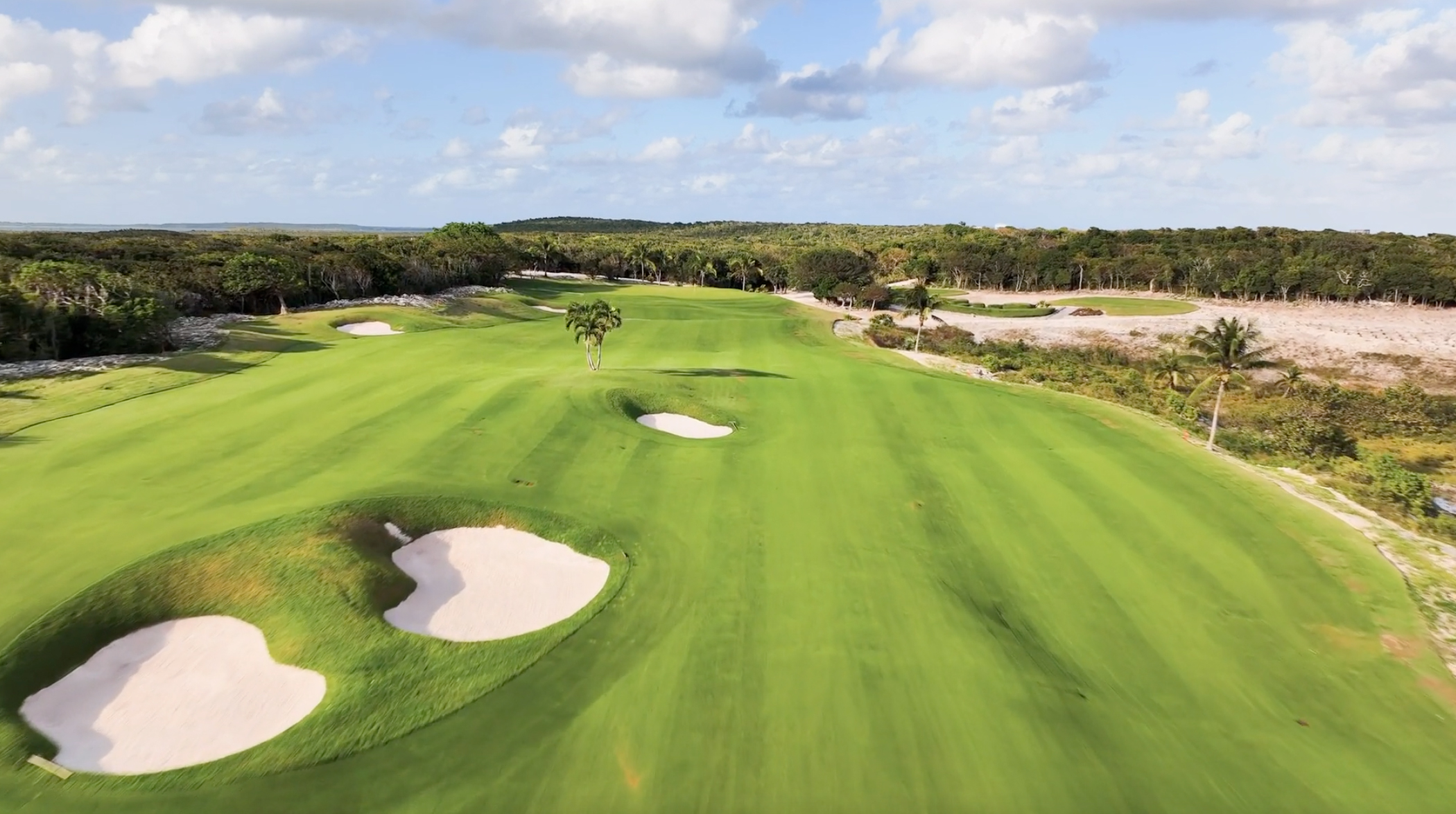 Aerial shot of Hole 15 from The Abaco Club golf course