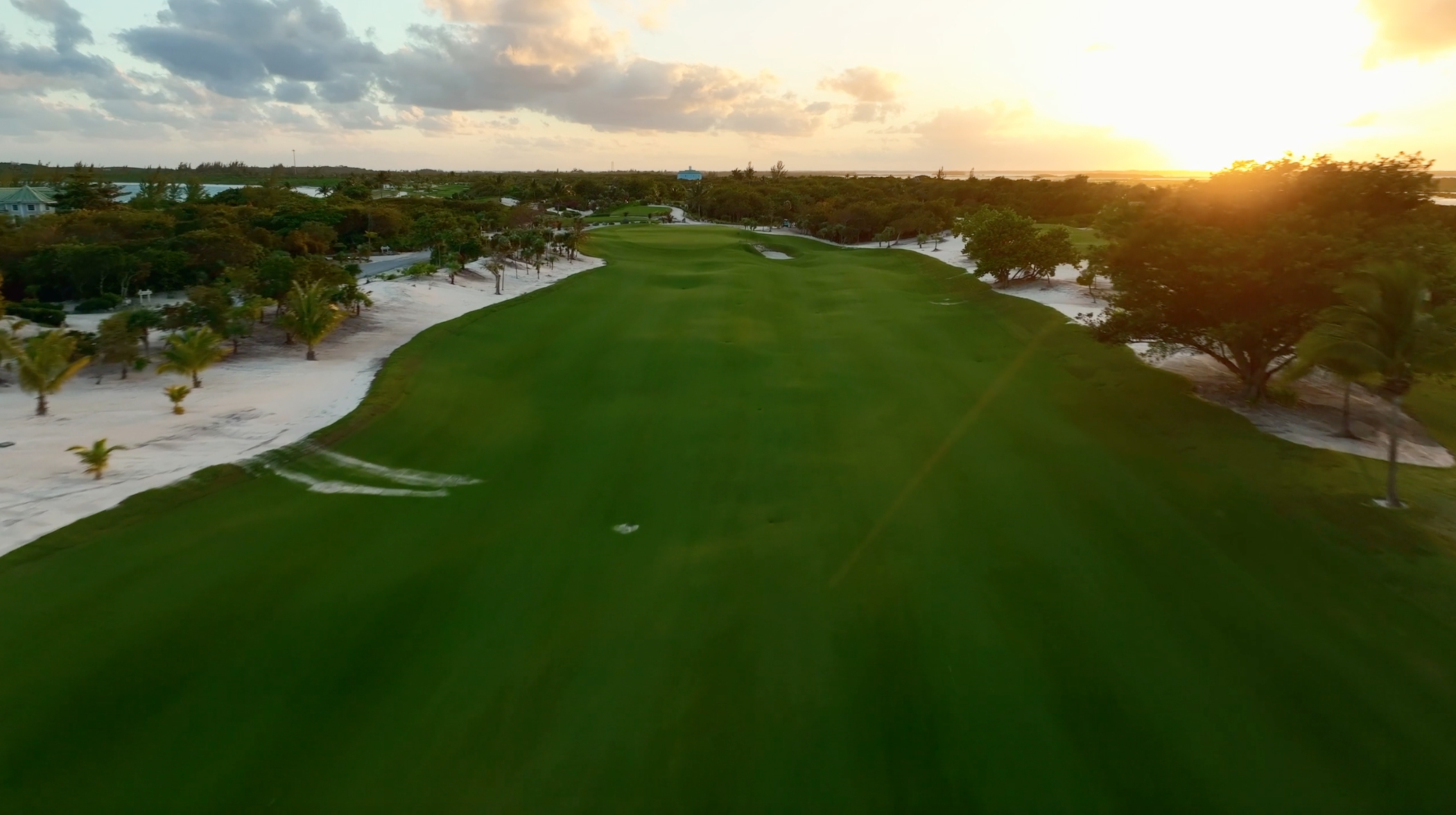Aerial shot of Hole 3 from The Abaco Club golf course