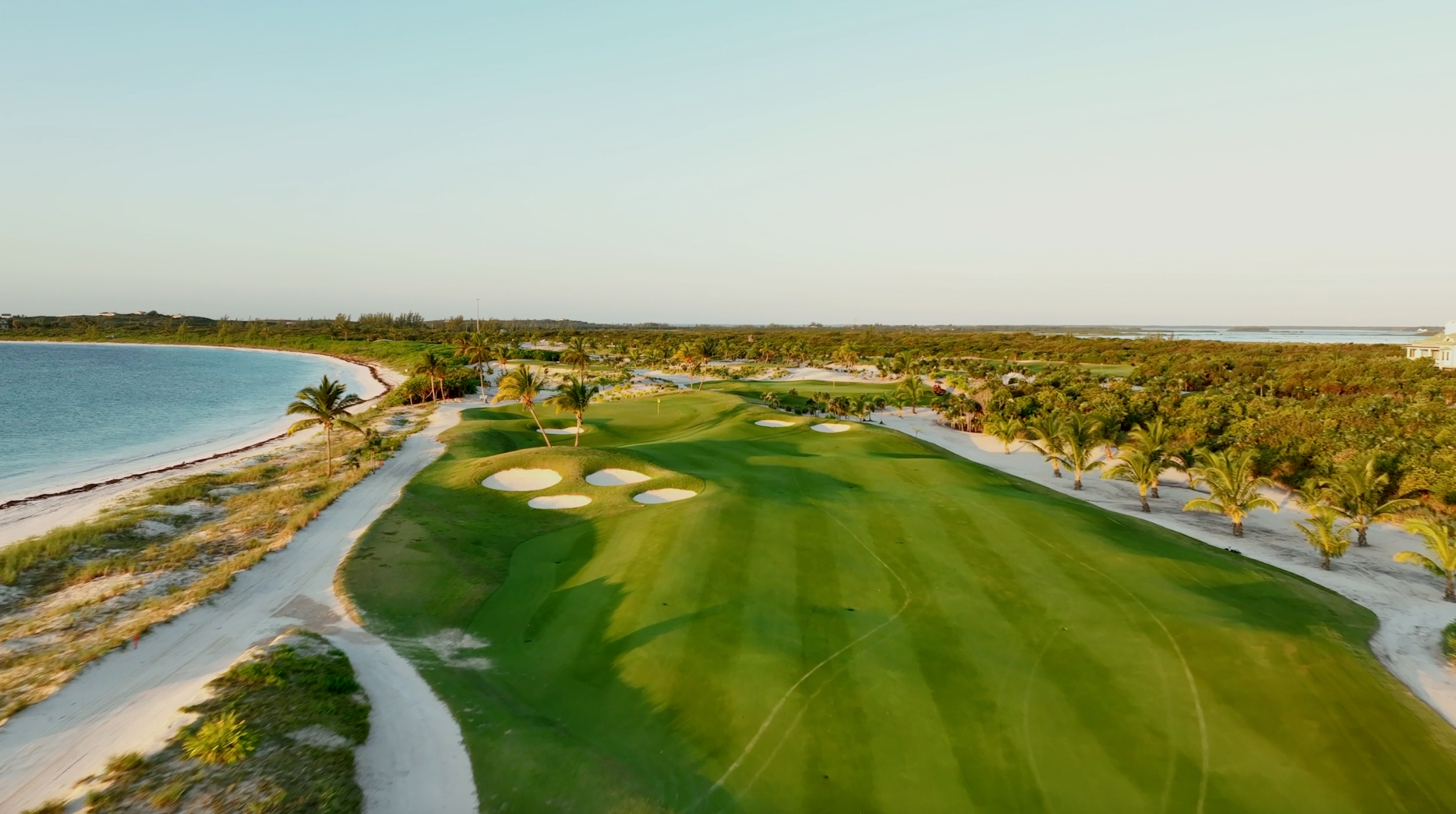 Aerial shot of Hole 5 from The Abaco Club golf course