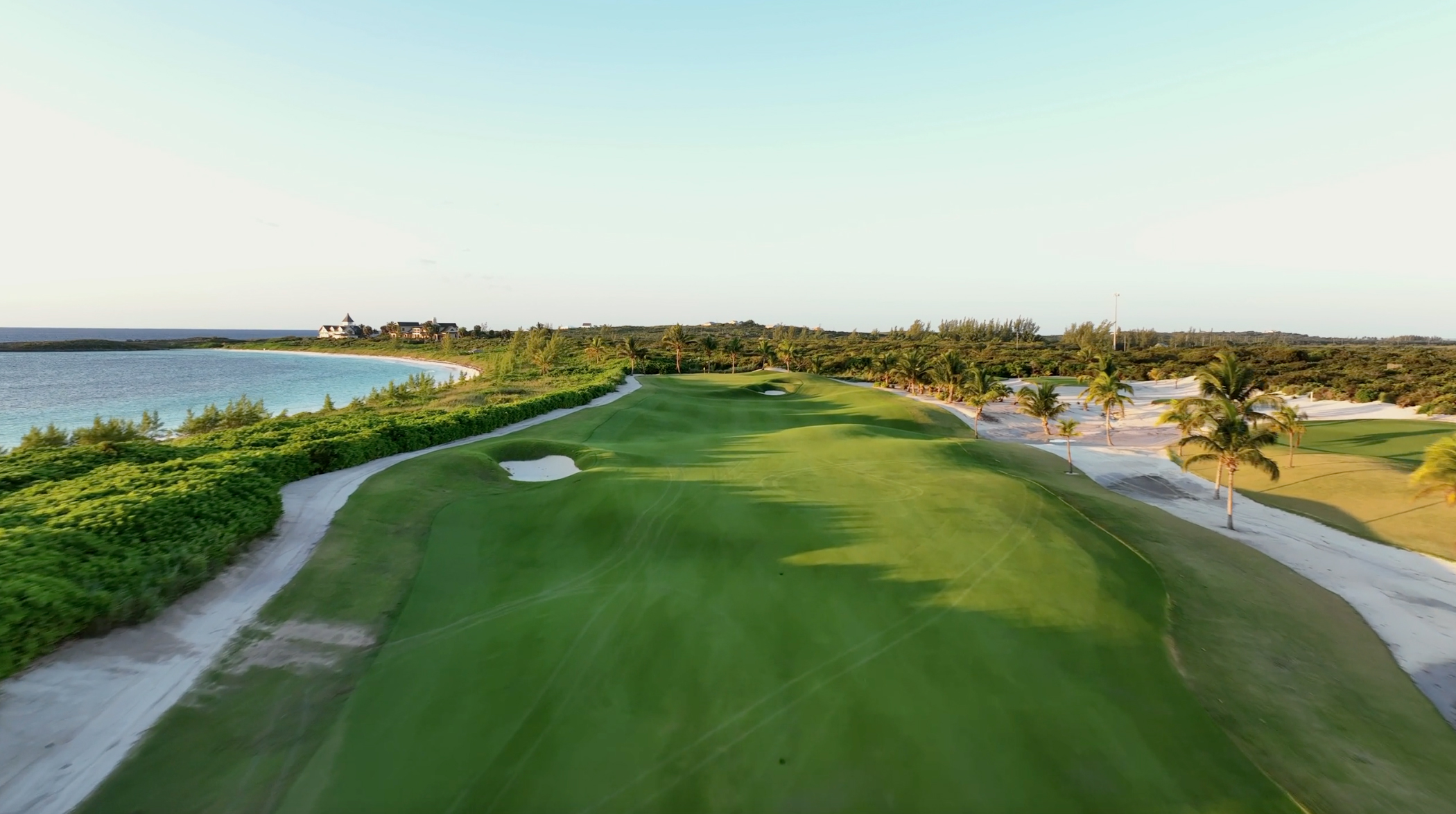 Aerial shot of Hole 7 from The Abaco Club golf course