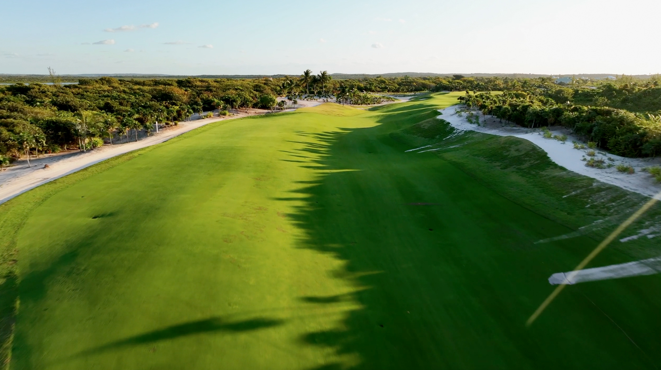 Aerial shot of Hole 9 from The Abaco Club golf course