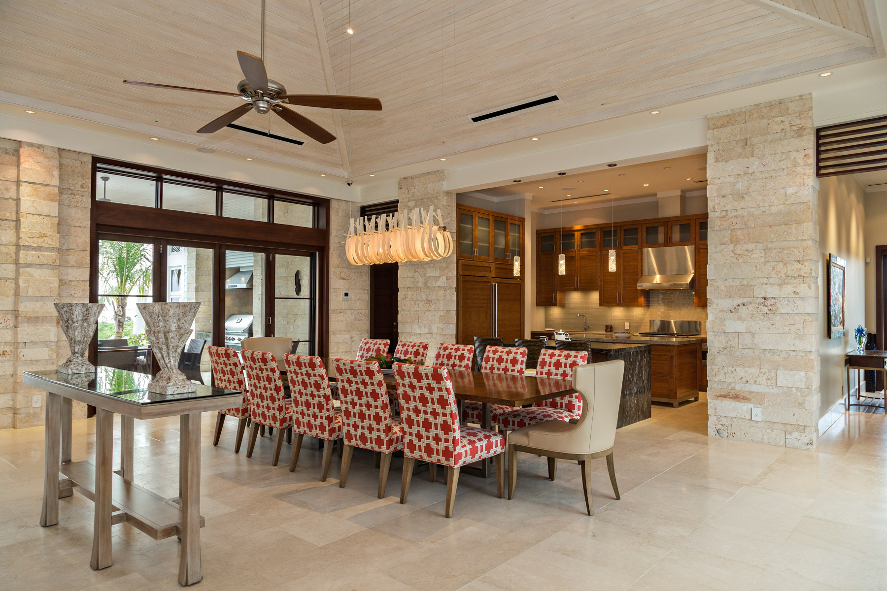 Dining area of a house in The Bahamas at The Abaco Club