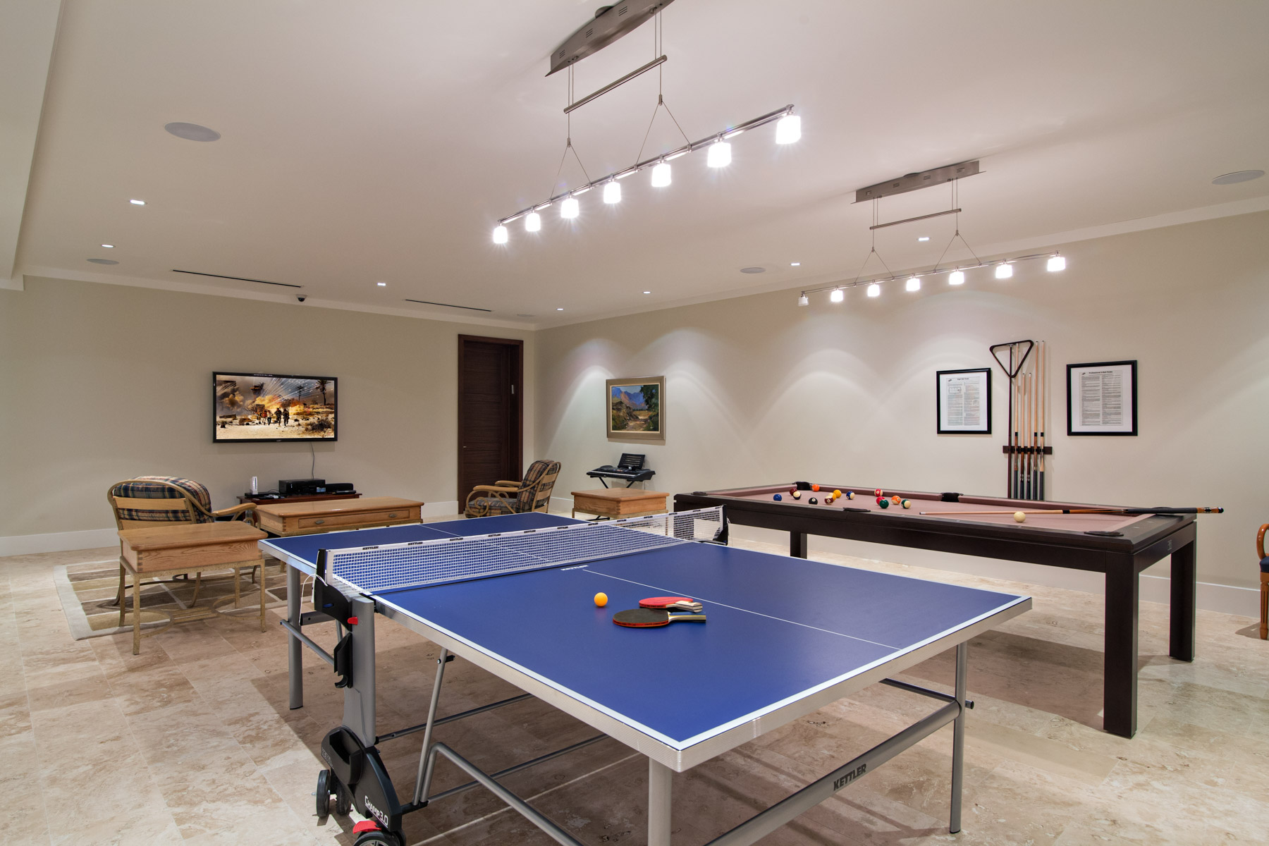 Ping pong table and pool table at a house in The Abaco Club